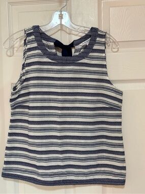 Southern Tide Navy and White Striped Sleeveless Tank